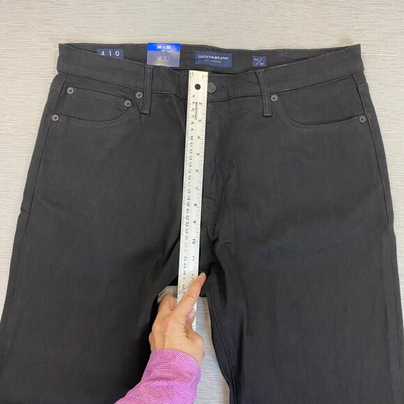 Lucky Brand 410 Jeans Mens 36 x 30 Black Denim Pants Straight Leg - Picture 10 of 13